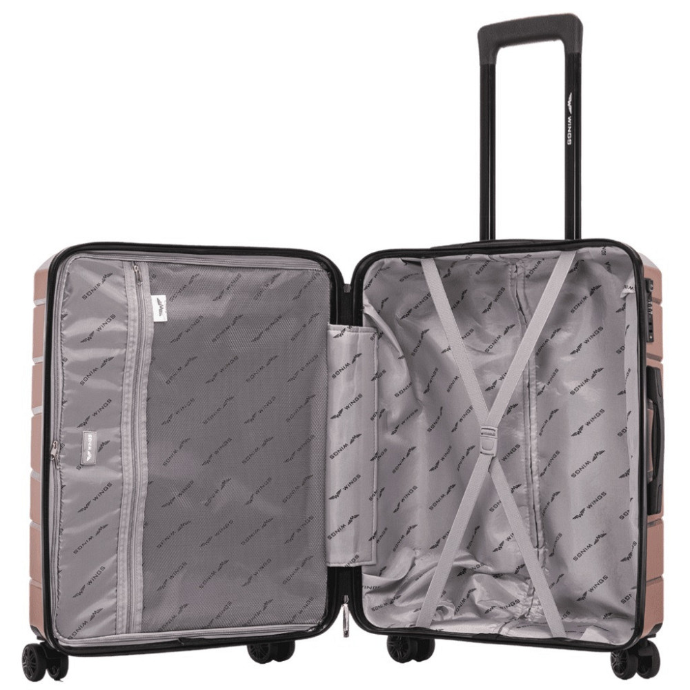 Валіза поліпропіленова WINGS PP06 мала 55 см золотисто-рожева Київ - фото 9