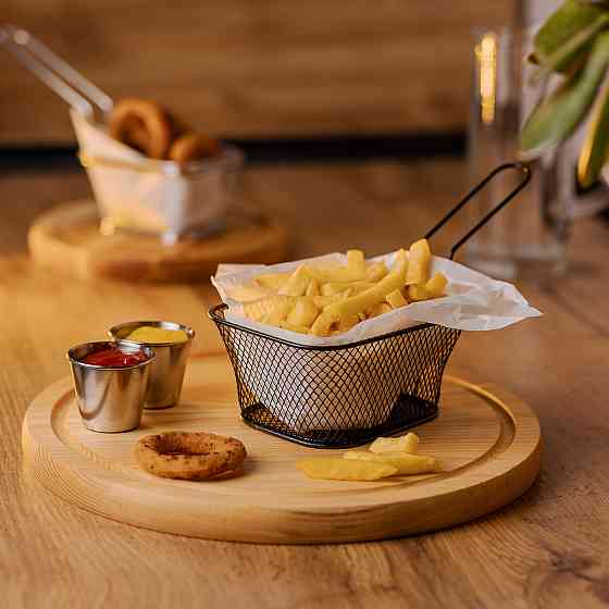 Zhongjing Кошик сервірувальний для картоплі фрі та снеків 14×10×6 см Чорний HP-19-8-B Киев