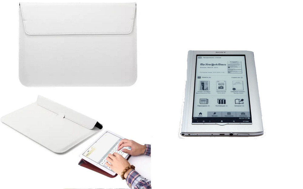 Чехол-конверт VitoCase для SONY PRS-950, с функцией подставки для книги Белый Киев - изображение 1