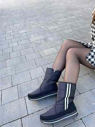 Прогресс Дутіки жіночі Progress чорні зима плащівка висота 21см (5300) Коломия