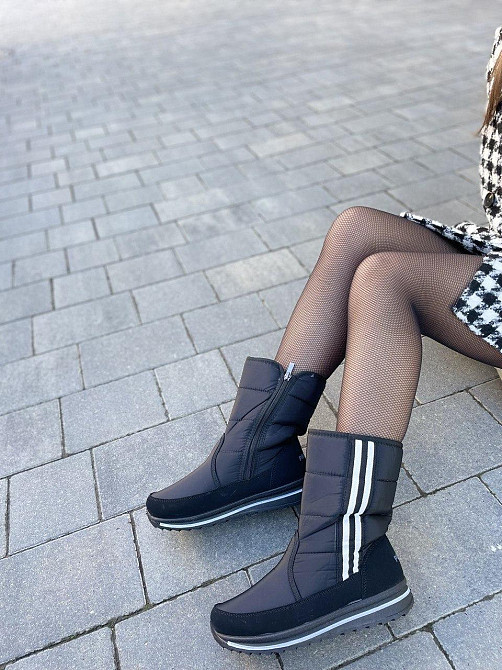 Прогресс Дутіки жіночі Progress чорні зима плащівка висота 21см (5300) Коломия - фото 6