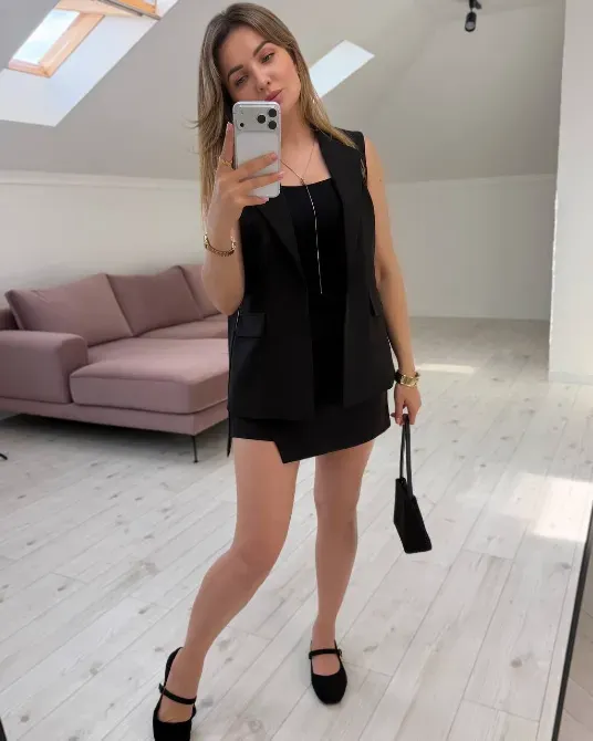 Женский костюм с жилетом и шортами с юбкой | стильный комплект Одесса - изображение 9