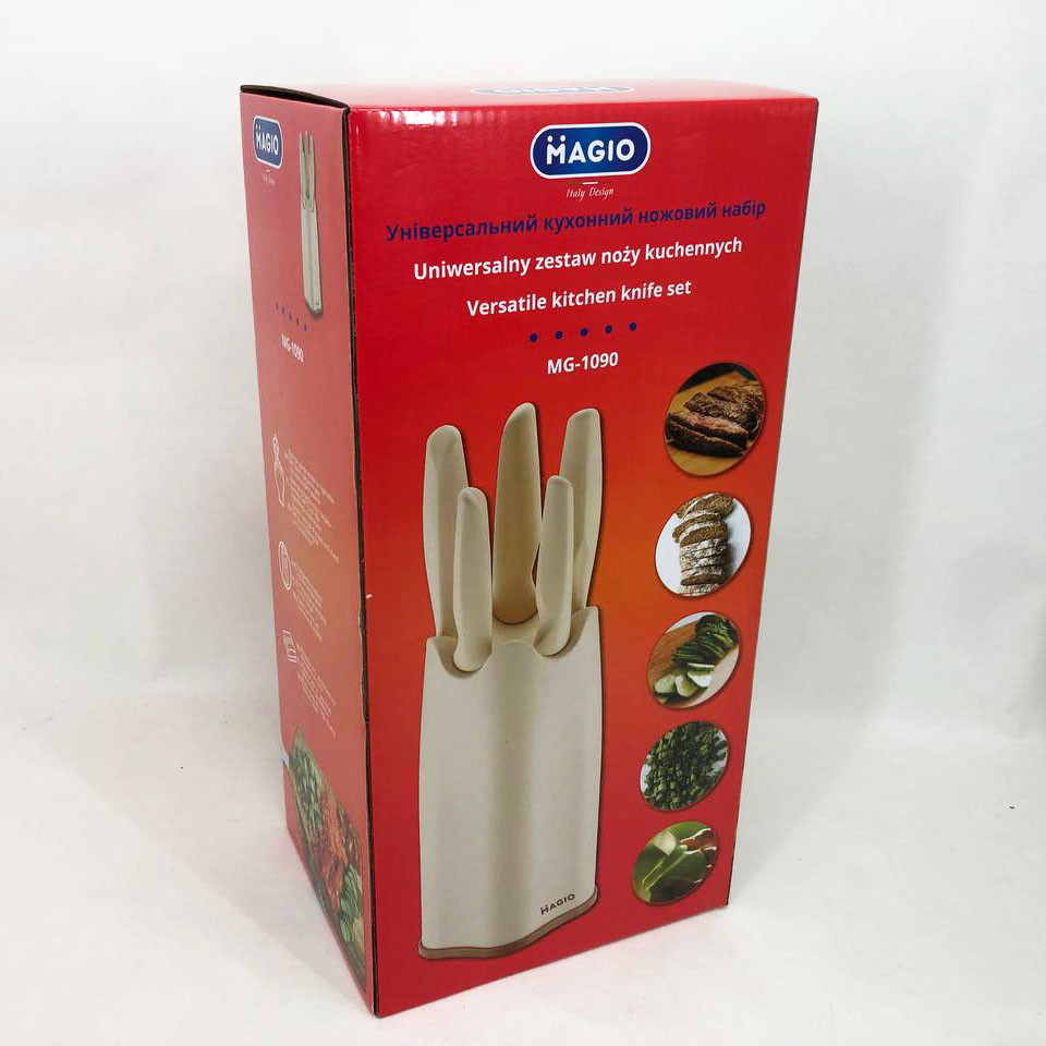 Товари для кухні ножі Magio, Якісний набір ножів з підставкою, Ножі кухонні професійні EF-41 Львів - фото 8