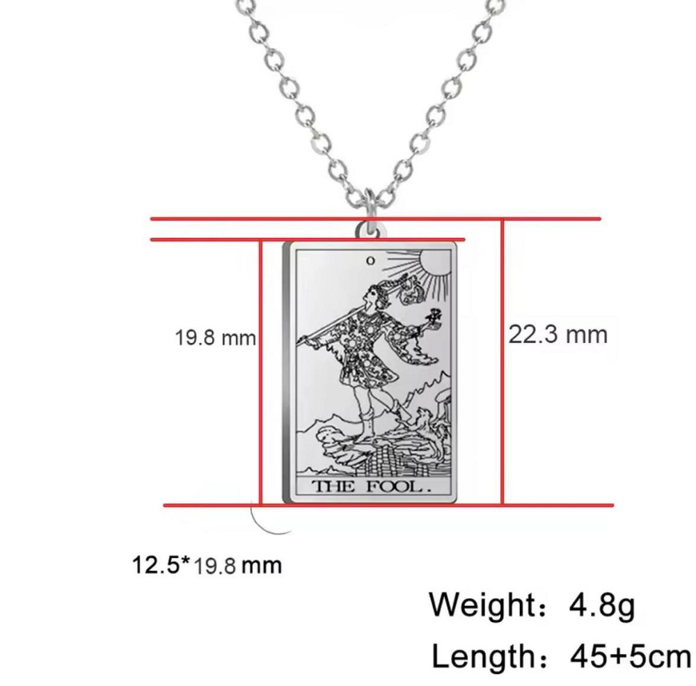 Подвеска Таро Шут на цепочке, кулон The Fool, украшение таро серебристое Киев - изображение 3