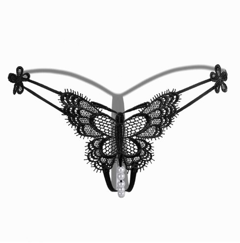 Трусики з вирізом чорні "Метелик" - розмір універсальний (на резинці), 15% нейлон, 85% поліестер Київ - фото 9