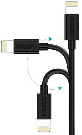 Кабель USB AM-Lightning M, 1.2 м, MFi 2.4A, чорний Choetech Вінниця