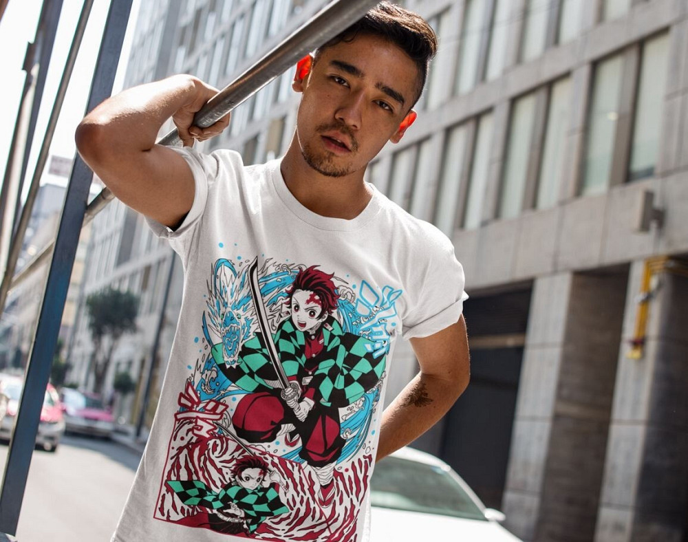 Футболка з аніме принтом Вбивця демонів оверсайз (S/M/L) Чорний AnimeJ1061 Дніпро - фото 2