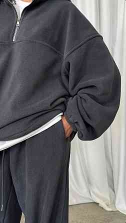 Жіночий теплий костюм-двійка: кофта та штани з турецького двостороннього флісу Графіт, 42/44 Одеса