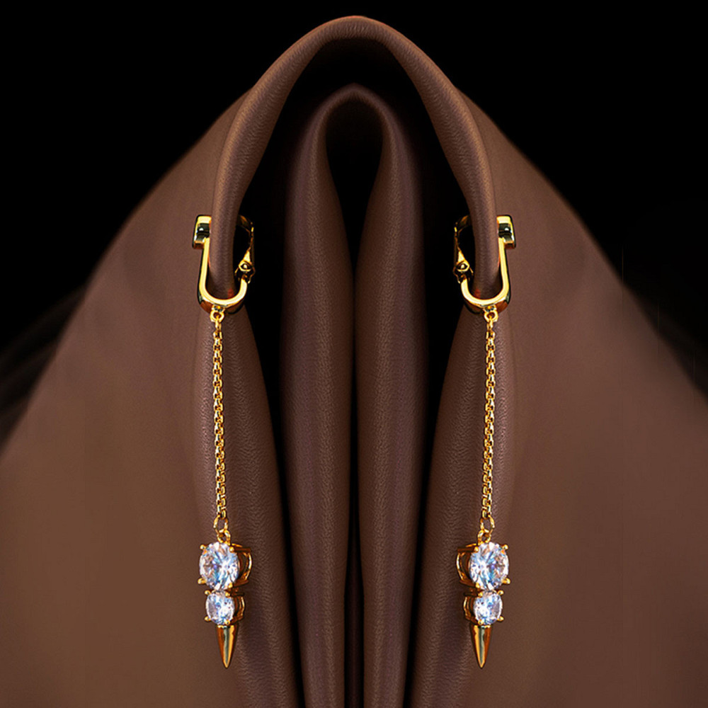 Прикраси для клітора та статевих губ UPKO Non-pierced Jewelry Snowman з гірським кришталем, золотисті Sex Aura Київ - фото 1