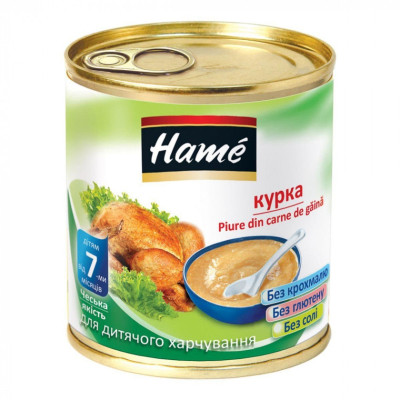 Дитяче пюре Hame м`ясне курка, 100 г (8595139726218) Вінниця - фото 1