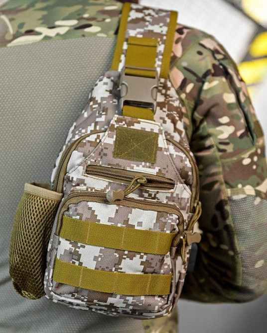 Армейська нагрудна сумка-рюкзак з USB-портом захисник Sahara ДЛ7537 Одеса - фото 7