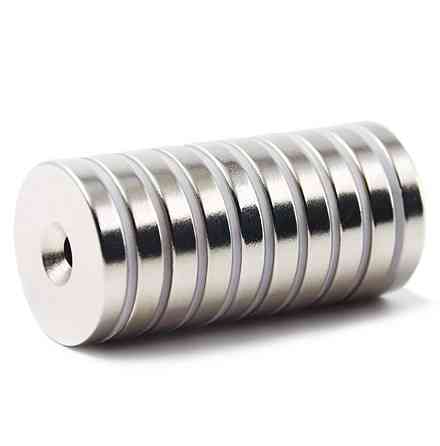 Магніти неодимові кріпильні 12x3 мм N50 з отвором ззенковкою 4 мм 10 шт. Вінниця