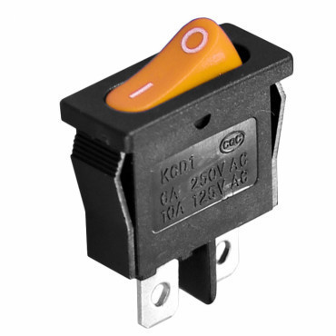 Перемикач KCD1-101-12, ON-OFF, 6А (2pin), 250V, жовтий Полтава - фото 1