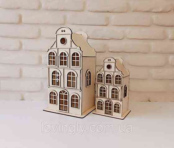 Будиночок - нічник з дерева 33 см для декору дитячої кімнати. Ірпінь