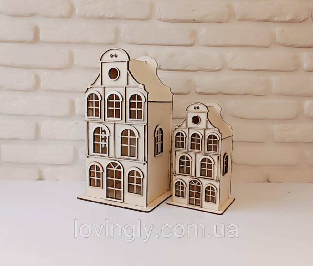 Будиночок - нічник з дерева 33 см для декору дитячої кімнати. Ірпінь - фото 1