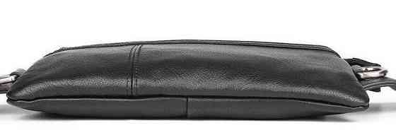 Сумка поясная зернистая кожаная Vintage 14976 Черная Киев