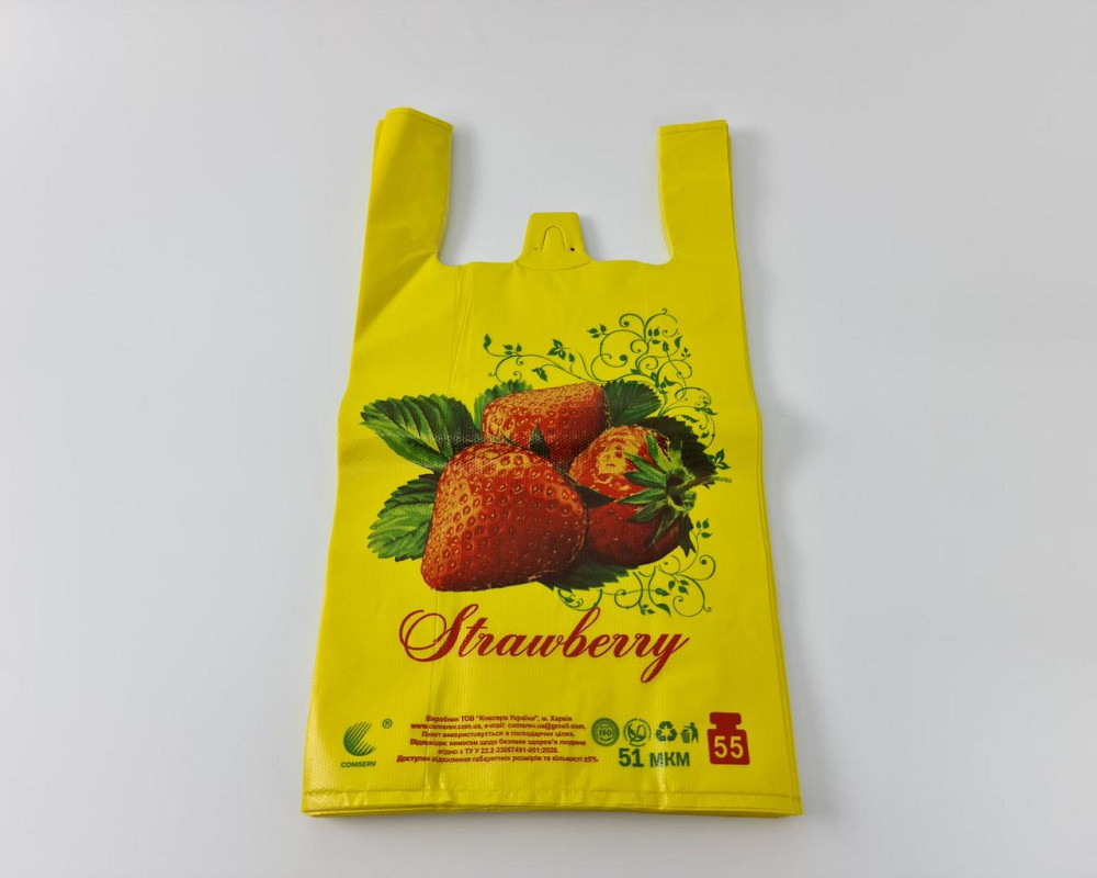 Пакет майка полиэтиленовая (тип FA) 30*55 Клубника ''Комсерв'' 50 мкм (100 шт) Харьков - изображение 4