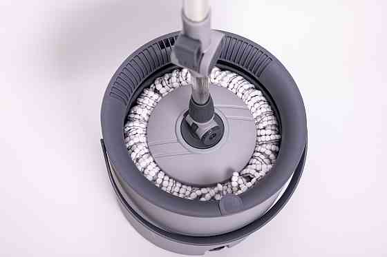 Набір для прибирання з круглою телескопічною шваброю з мікрофібри та відром із віджимом для підлоги HP-35015-22 Київ