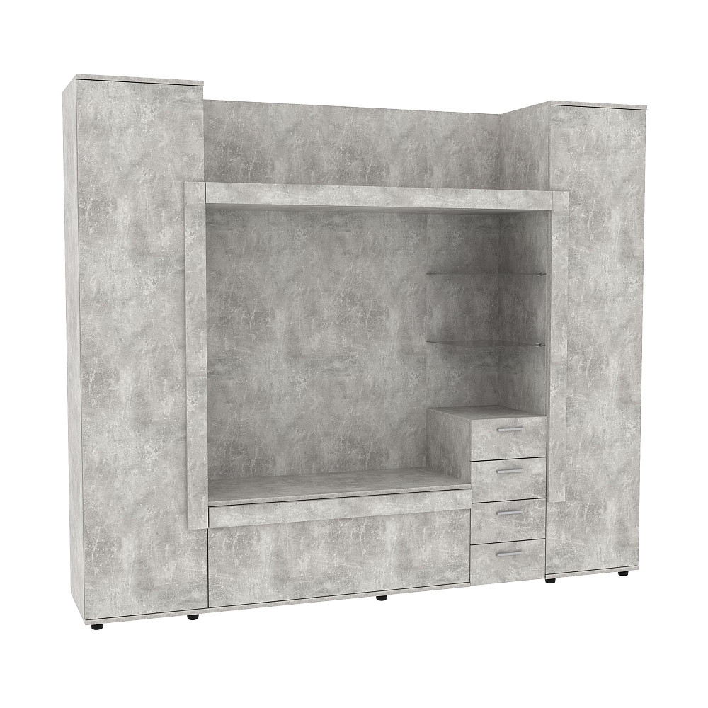 Стенка в гостиную под ТВ Exo-1, Бетон, 2160х420х1850 Львов - изображение 1