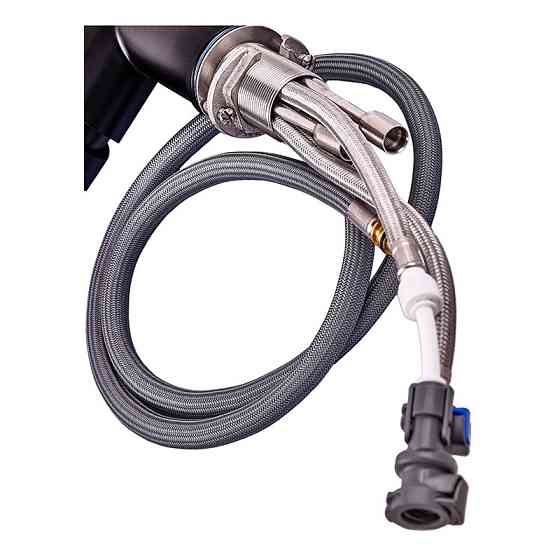 Кухонный смеситель Zerix LUX-024 Black с выдвижной лейкой из нержавеющей стали на две воды (ZX5556) Харьков