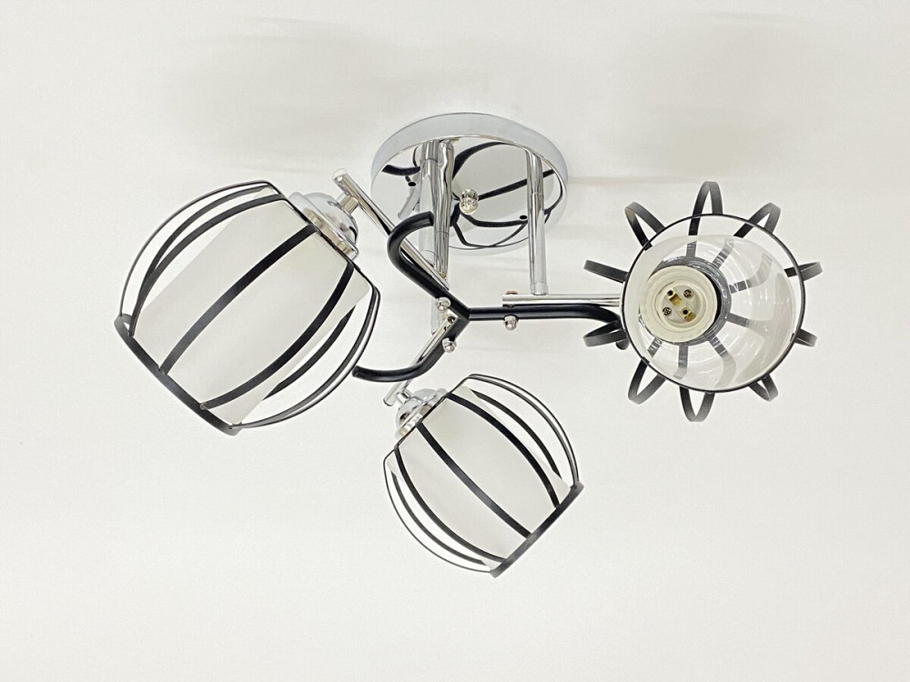 VALESO Стельова люстра на 3 плафони 91195/3 хром+чорний Коломыя - изображение 1