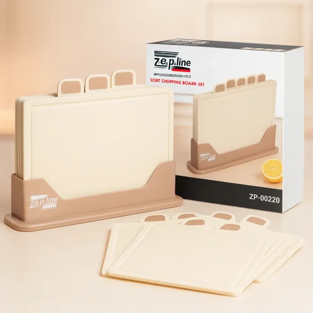 Кухонный набор досок Zepline ZP-00220 5 предметов, с подставкой бежевый Коломия - фото 3
