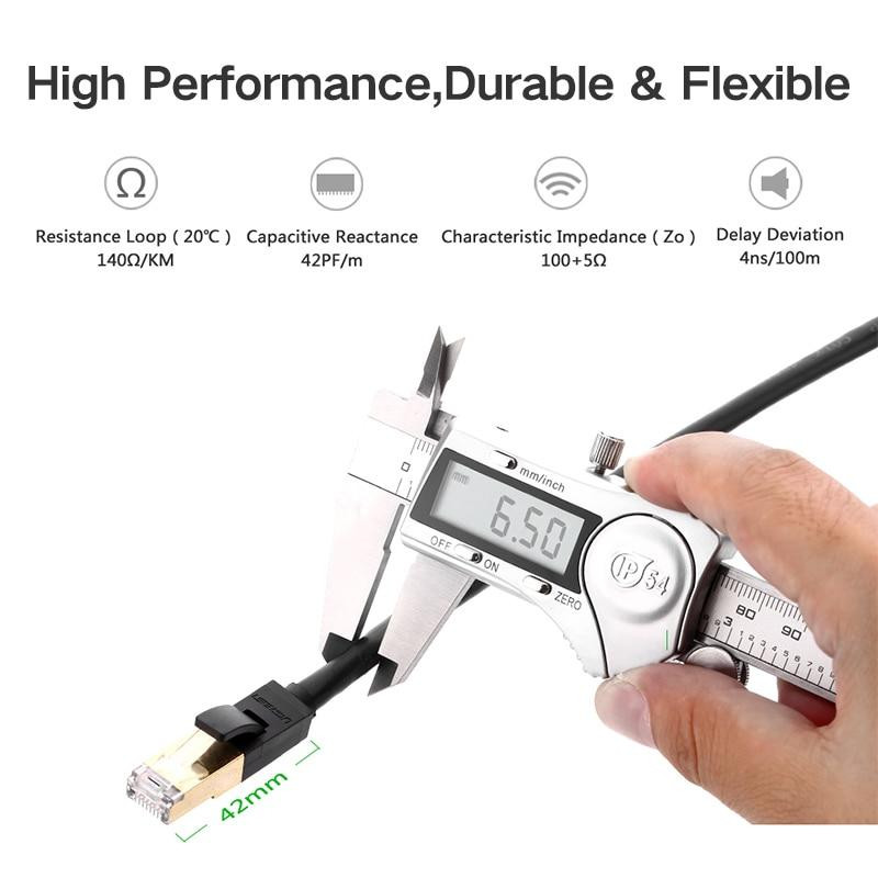 Патч-корд Ugreen NW107 прямий UTP мережевий кабель Ethernet Cat7 з RJ 45 (Чорний, 1м) Миколаїв - фото 7