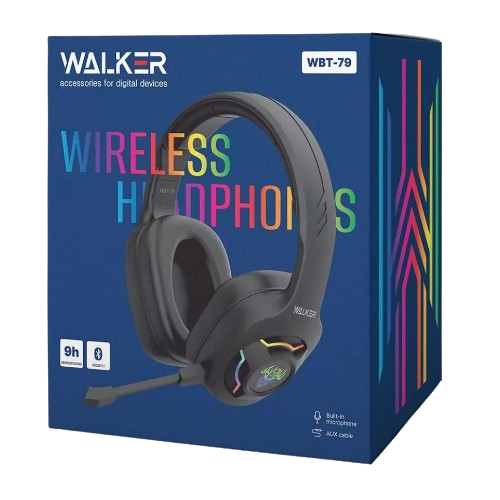 Навушники ігрові бездротові WALKER Big WBT-79 RGB з мікрофоном чорний Житомир