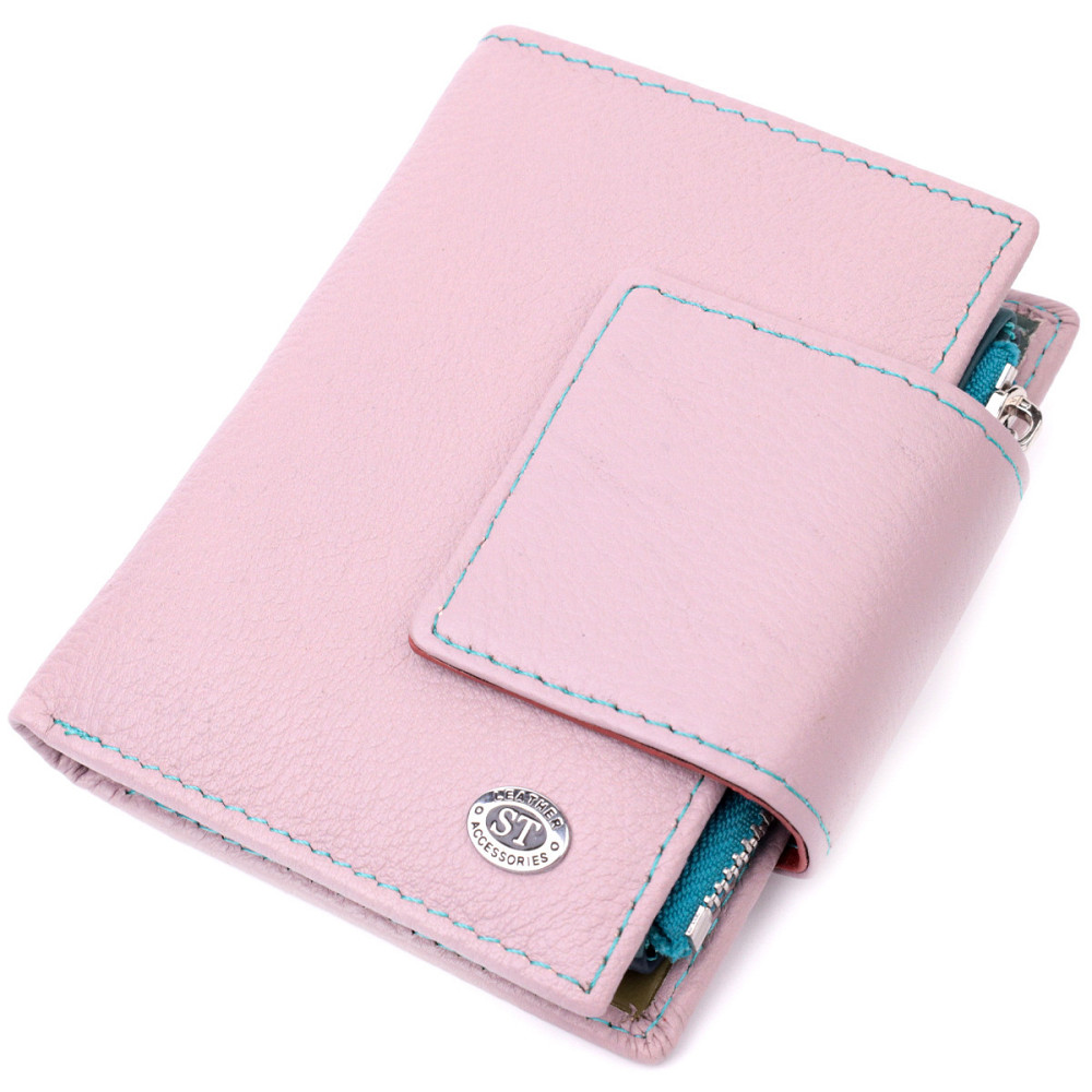 Цікаве портмоне з монетницею для жінок із натуральної шкіри ST Leather 19452 Бежевий Київ - фото 1