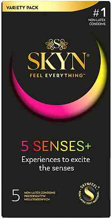 Набір безлатексних презервативів SKYN 5 Senses, 5 видів (5 шт) Sex Aura Київ