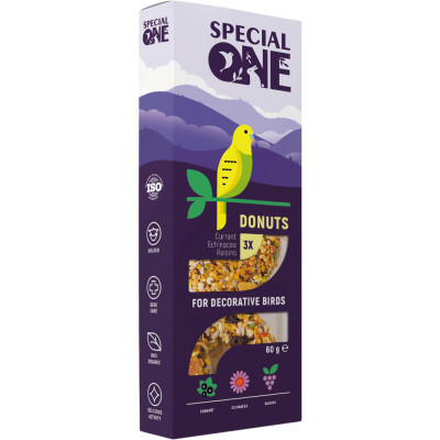 Лакомство для птиц Special One Смородина, эхинацея, виноград для декоративных птиц 60 г (4823082425181) Винница - изображение 1