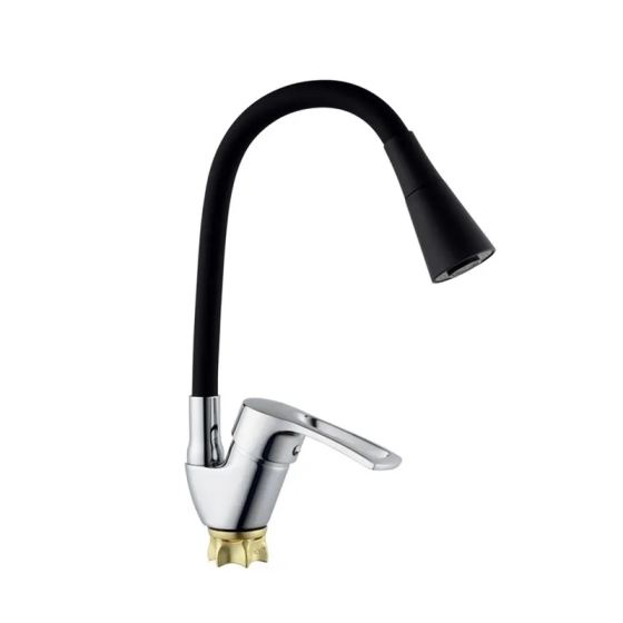 Змішувач для кухні з силіконовим виливом Champion YUB 011-181 (Nut) Refl.Black (MI6421) Київ