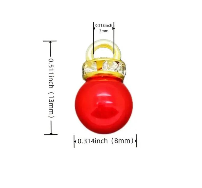 Набір з 20 новорічних акрилових намистин зі стразами 8 мм - Акрилові підвіски для створення прикрас  Київ - фото 3