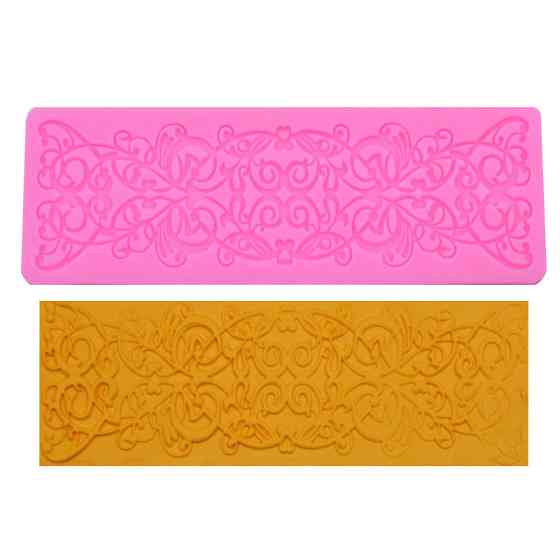 Силиконовый молд кружевной 155 на 51 мм розовый Киев