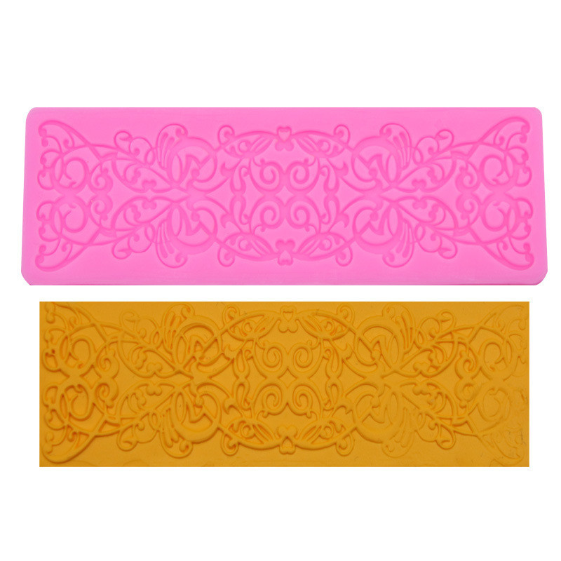 Силиконовый молд кружевной 155 на 51 мм розовый Киев - изображение 5