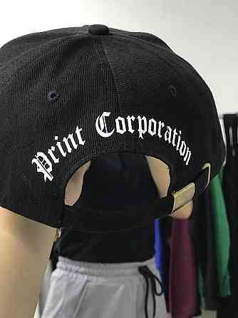 Черная кепка\ бейсболка с принтом - 