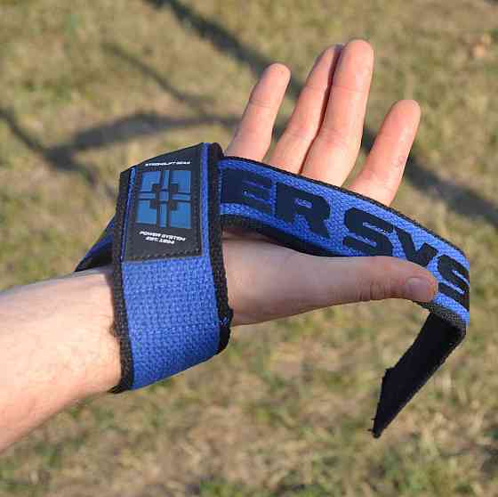 Лямки для тяги Power System PS-3401 Lifting Straps Duplex Black/Blue Кам'янське