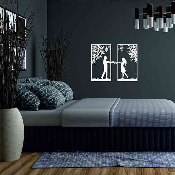 Декоративное настенное Панно «Девушка и парень» Декор на стену 50*39 см, Белый Киев