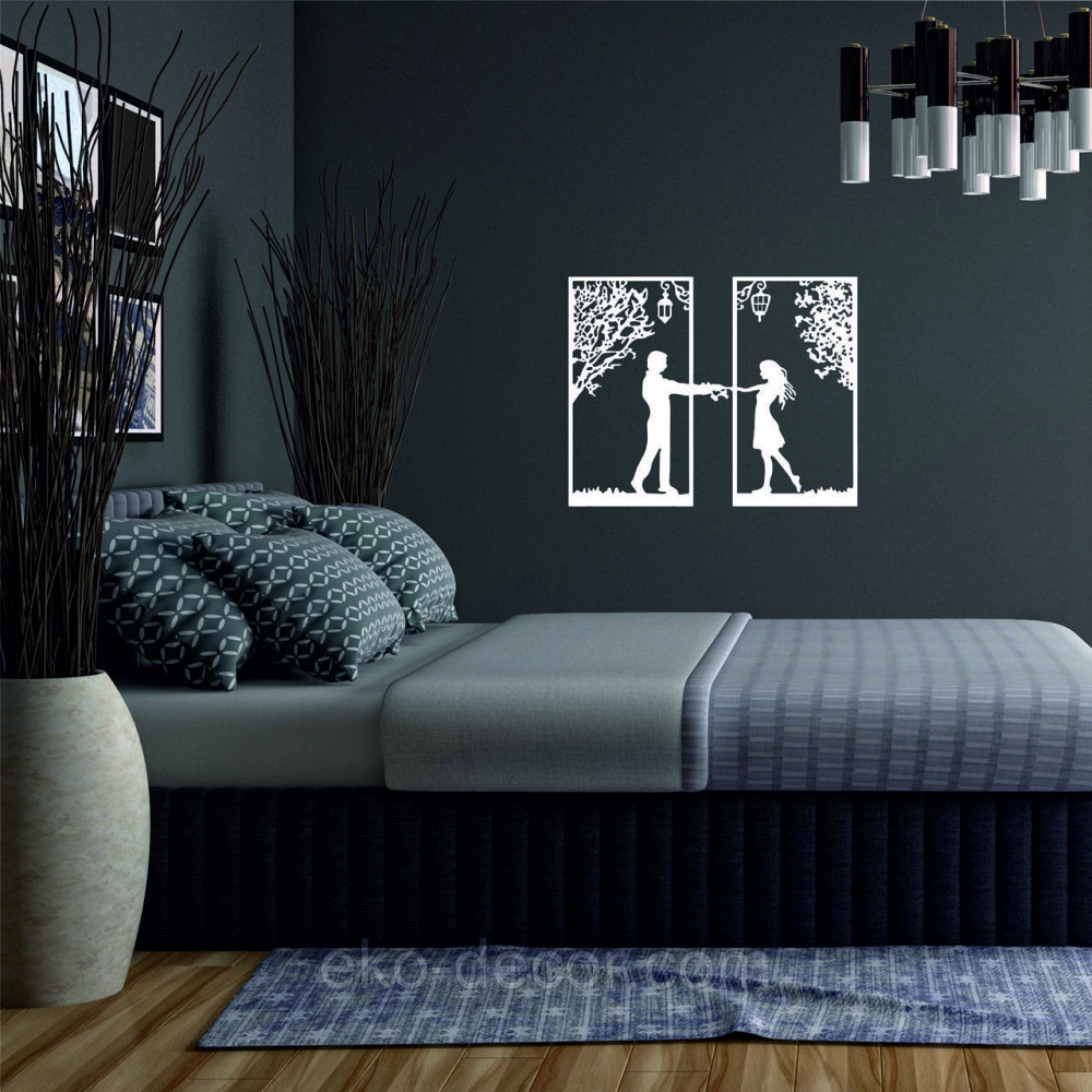 Декоративное настенное Панно «Девушка и парень» Декор на стену 50*39 см, Белый Киев - изображение 3