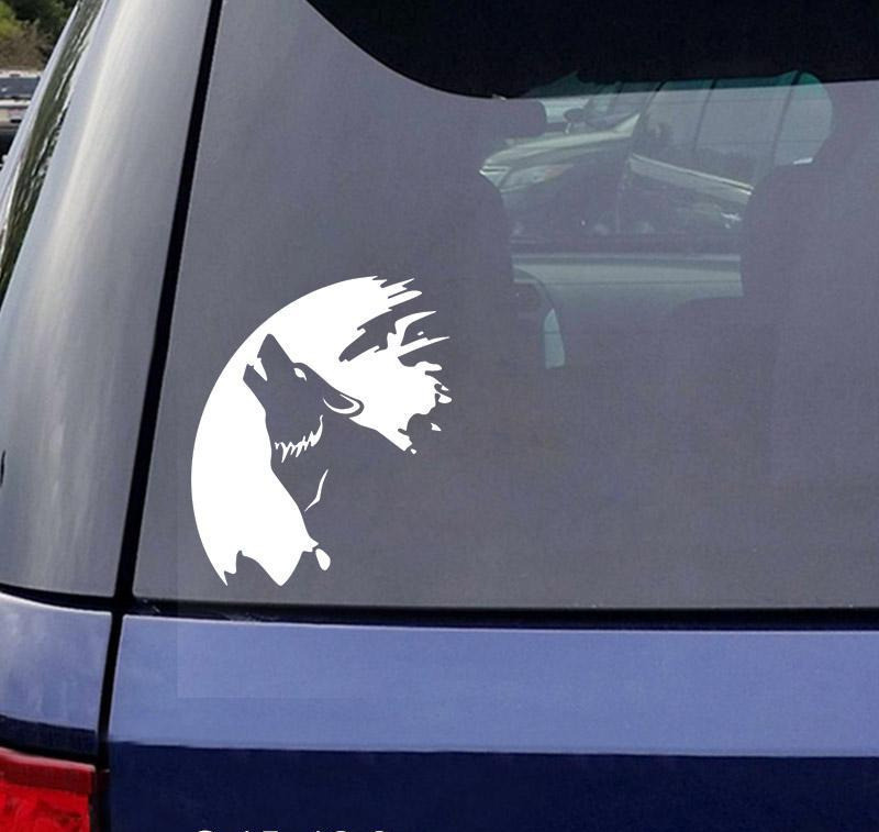Наклейка на авто Вовк та Кіт Біла світловідбивна Київ - фото 4