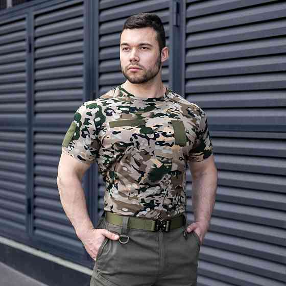 Футболка чоловіча однотонна Мультикам Pobedov Peremoga Військова Київ