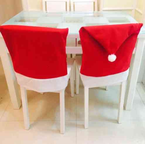 Новогодний чехол на стул 1 штука 48 на 50 см красно-белый Киев