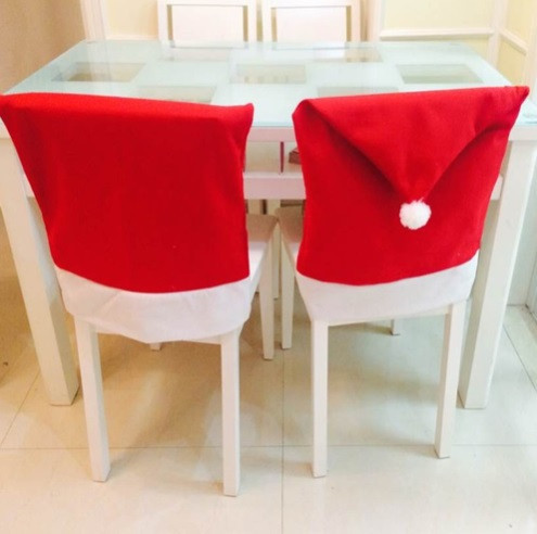 Новогодний чехол на стул 1 штука 48 на 50 см красно-белый Киев - изображение 3