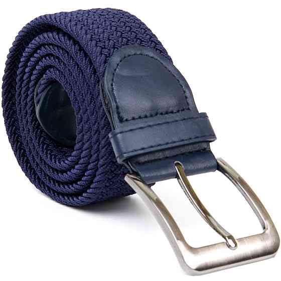 Текстильний ремінь чоловічий класика Синій (Vintage) Київ