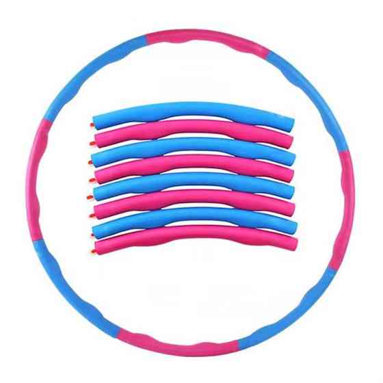 Обруч масажний Hoop для занять фітнесом діаметр 95 см, колір рожево-блакитний Кам'янець-Подільський