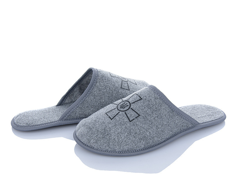 Тапочки мужские серые закрытый носок тм 