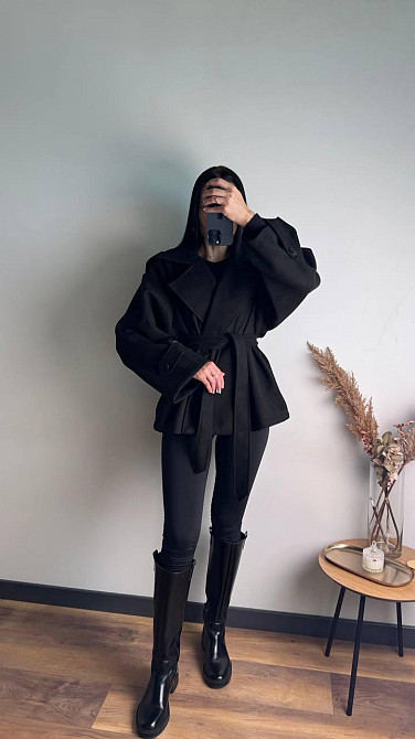 Жіночий стильний тренч-пальто з пальтової тканини без підкладки турецький кашемір Одеса - фото 5