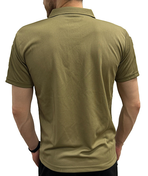 Футболка поло мужская с коротким рукавом тактическая, Поло с липучками на рукавах для военных Бежевый XL Каменец-Подольский - изображение 2