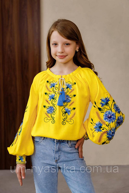 Дитяча вишиванка Василина на жовтому льоні Кривий Ріг - фото 2