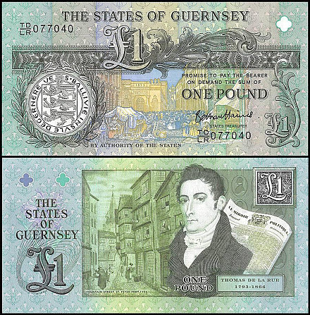 Guernsey Гернси - 1 Pound 2013 P. 62 comm. UNC Полтава - фото 1